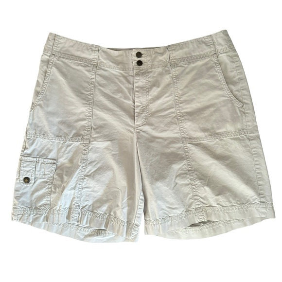 Eddie Bauer Pants - Eddie Bauer Cargo Mercer Fit Khaki Hiking Athleisure Shorts Women’s Size 14